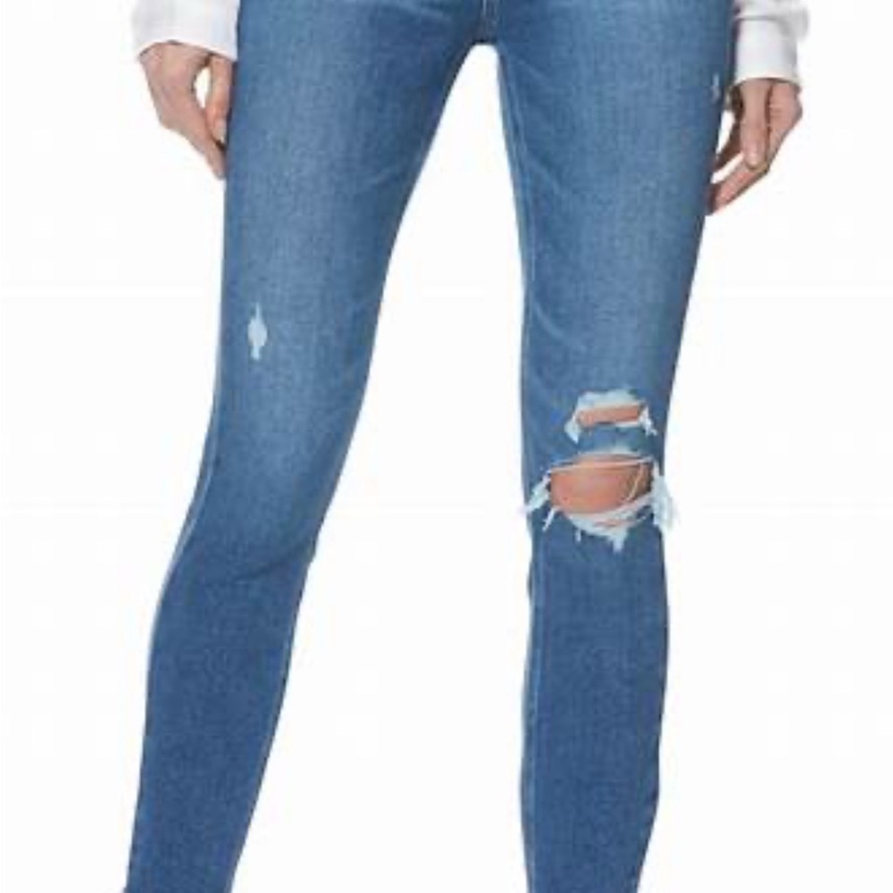 PAIGE Hoxton Ankle Jeans. Blue Mid-Rise Ripped Stretch Denim. Women’s Size 26 - Picture 10 of 12